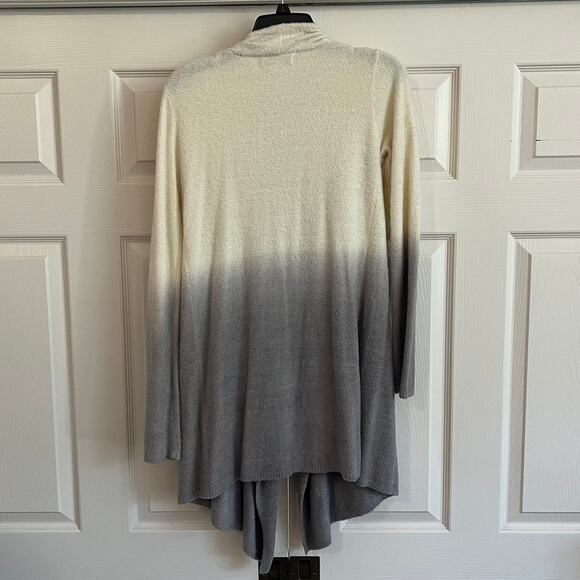 Barefoot Dreams Women’s Ombré Cream/Gray Waterfall Cardigan Sweater Size S/M - Picture 2 of 7